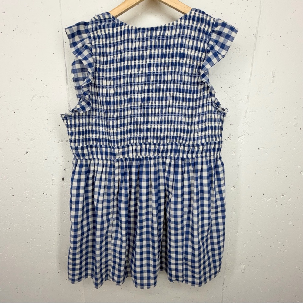 Anthropologie Size 1X Peregrine Blue & White Checkered Gingham Mini Dress - Picture 5 of 15